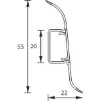 263 Клен северный - плинтус напольный с кабель каналом 55 мм коллекции Комфорт Идеал