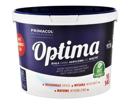 Акриловая краска Primacol Optima белая для стен и потолков 10л