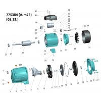 Насос центробежный самовсасывающий 0.75кВт Hmax 40м Qmax 85л/мин LEO 3.0 (775384)