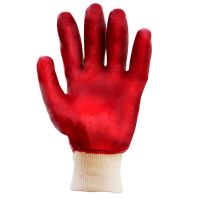 Перчатки трикотажные с ПВХ покрытием (красные манжет) Sigma (9444361)