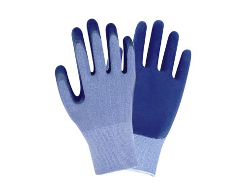 Перчатки трикотажные с частичным латексным покрытием кринкл р9 (синие манжет) Sigma (9445491)