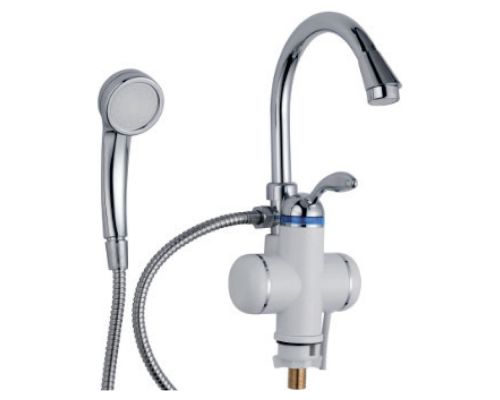 Кран-водонагреватель проточный LZ 3.0кВт 0,4-5бар для ванны гусак ухо на гайке AQUATICA (LZ-6C111W)